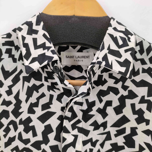 サンローランパリ SAINT LAURENT PARIS 総柄プリントシルクL/Sシャツ レディース 37