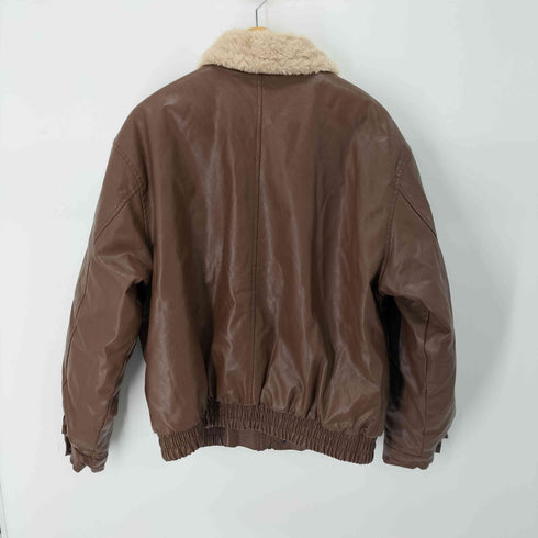 フェイクレザー ファーブルゾンジャケット レディース import:M