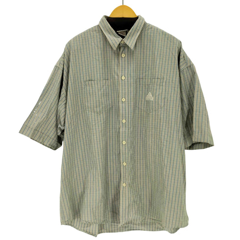 アディダス adidas 90-00S パフォーマンスロゴ レギュラーカラーS/S チェックシャツ メンズ import:XL
