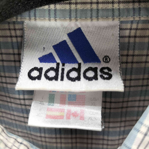 アディダス adidas 90-00S パフォーマンスロゴ レギュラーカラーS/S チェックシャツ メンズ import:XL