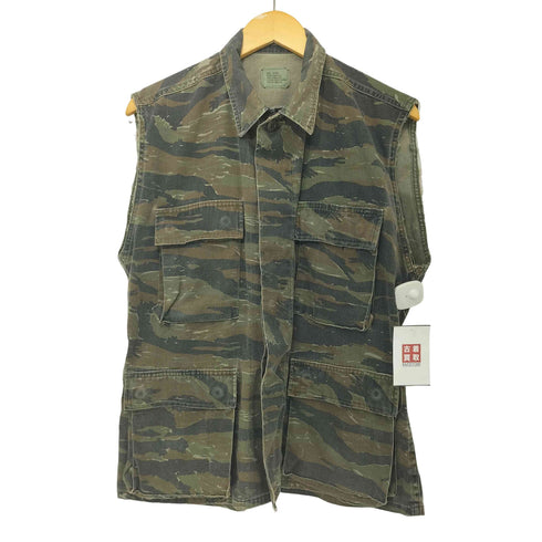 70S タイガー ストライプ BDU ジャケット リメイク カットオフ ベスト メンズ SMALL-REGULAR