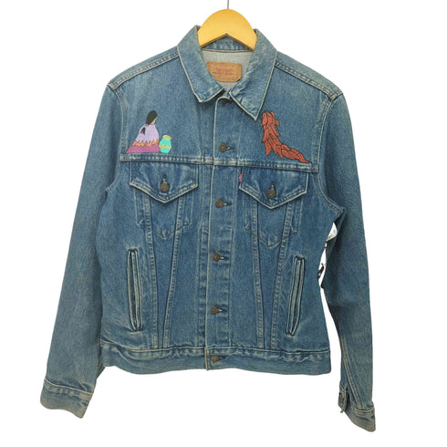 リーバイス Levis 80S USA製 70505 ボタン裏777 ペイント加工 4ポケット トラッカー ジャケット メンズ 40R