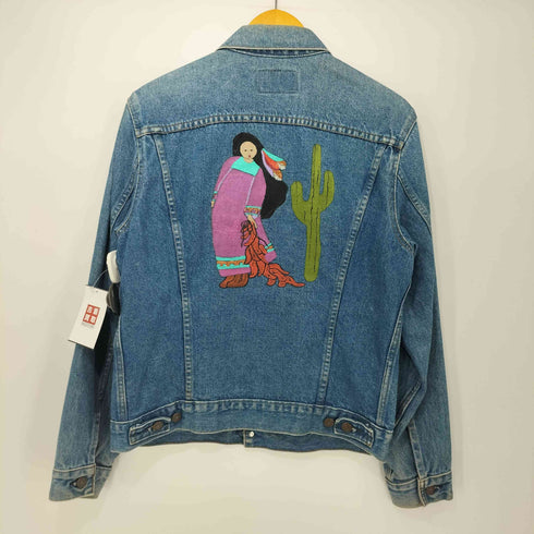 リーバイス Levis 80S USA製 70505 ボタン裏777 ペイント加工 4ポケット トラッカー ジャケット メンズ 40R