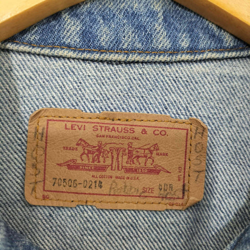 リーバイス Levis 80S USA製 70505 ボタン裏777 ペイント加工 4ポケット トラッカー ジャケット メンズ 40R