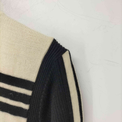 アディダス adidas デサント製 ワンポイントロゴ クルーネックウールニット レディース M