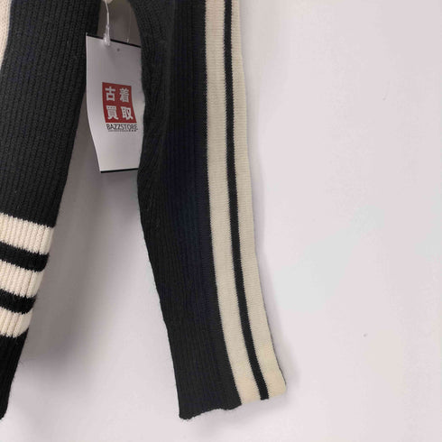 アディダス adidas デサント製 ワンポイントロゴ クルーネックウールニット レディース M