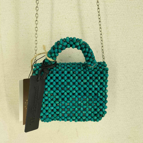バビロン BABYLONE BAGMATI ターコイズ ウッドビーズバッグ レディース