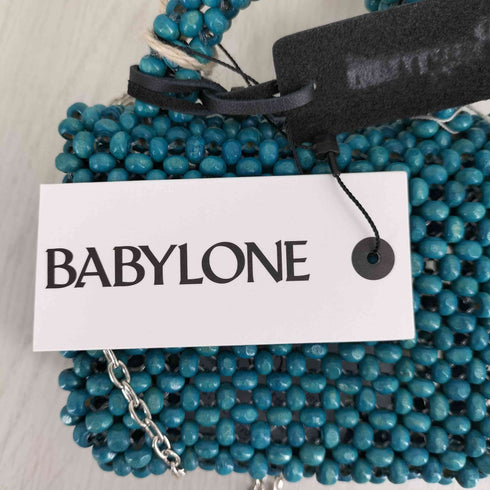 バビロン BABYLONE BAGMATI ターコイズ ウッドビーズバッグ レディース