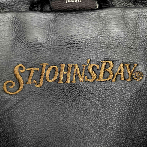セントジョンズベイ STJOHNS BAY 90s リアルレザー ジップアップ スウィングトップジャケット メンズ L