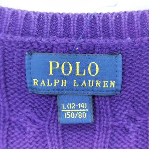 ポロラルフローレン POLO RALPH LAUREN ケーブル編み フリルカーディガン レディース import:L