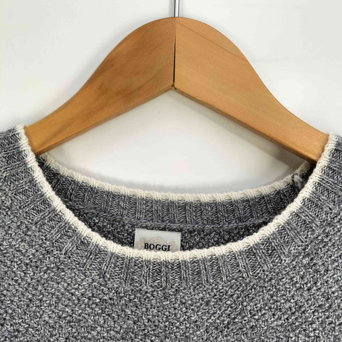 BOGGI MILANO CUSTOM FIT メリノウール100% クルーネックニット メンズ