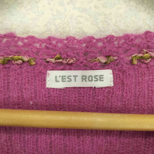 LESTROSE モヘヤ半袖ニット レディース
