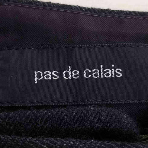 パドカレ pas de calais 2タック ウール スカーフベルト スラックスパンツ レディース JPN:38
