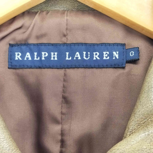 ラルフローレン RALPH LAUREN レザーベスト 動物ボタン レディース JPN:0
