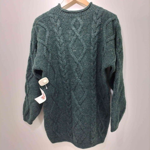ACORN PURE NEW WOOL 花刺繍 ネップ ケーブル ニット メンズ import:S