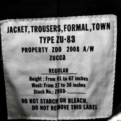 ズッカ ZUCCa 08AW TYPE ZU-83 ウールモッズコート メンズ JPN:L