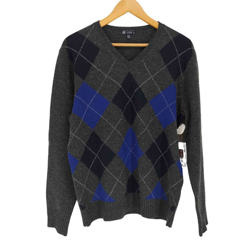ジェイクルー J.CREW ラムウールアーガイル柄Vネックニット メンズ M