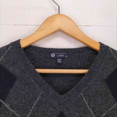 ジェイクルー J.CREW ラムウールアーガイル柄Vネックニット メンズ M