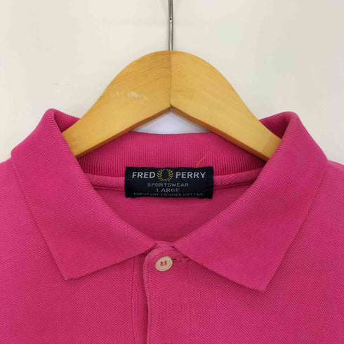 フレッドペリー FRED PERRY 90s SPORTS WEAR ロゴ刺繍 コットン 長袖ポロシャツ メンズ import:L