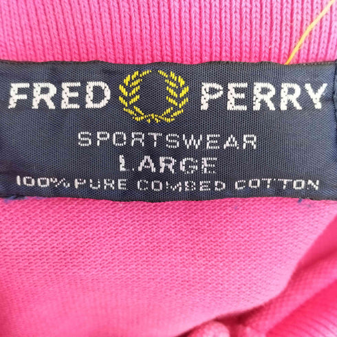 フレッドペリー FRED PERRY 90s SPORTS WEAR ロゴ刺繍 コットン 長袖ポロシャツ メンズ import:L