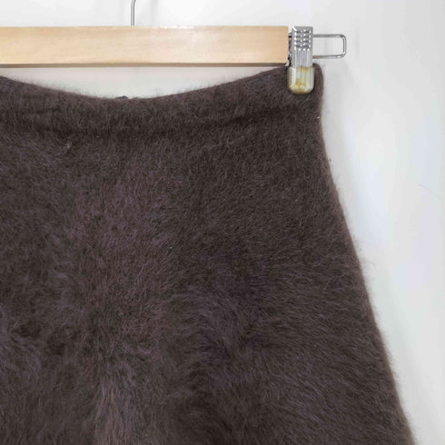 ルイヴィトン LOUIS VUITTON イタリア製 レザー切替 カシミヤ混 ウールフレアスカート レディース JPN:XS