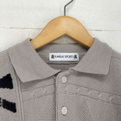 カンサイヤマモト KANSAI YAMAMOTO KANSAI SPORTS フロントロゴ ニットポロ メンズ