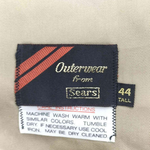 シアーズ Sears 80S革調ボタントレンチコート メンズ 44 TALL