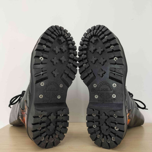 Underground Shoes England 80S ファイアー プリント 10ホール ブーツ レディース 4