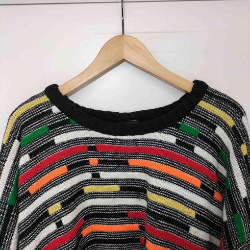 90S USA製 OUT OF BOUNDS 総柄 アクリル ニット セーター メンズ 4XL