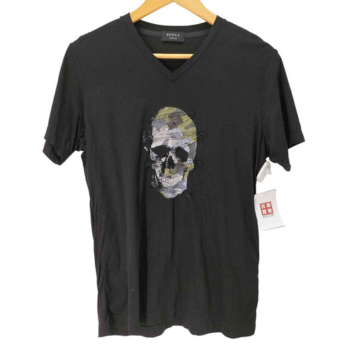 エポカウォモ Epoca uomo スカルプリントVネックTシャツ メンズ ITL/48