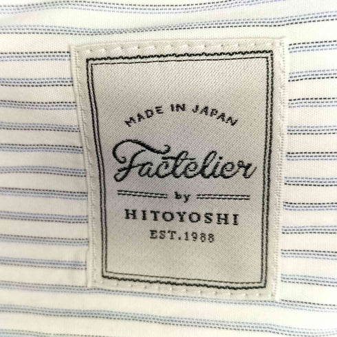 ファクトリエ factelier HITOYOSHI ストライプ ボタンダウンシャツ メンズ 39/82