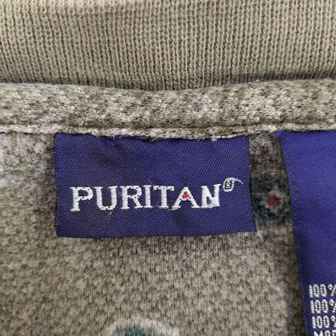 ピューリタン PURITAN 小紋柄 ヘンリーネックTシャツ メンズ 3X