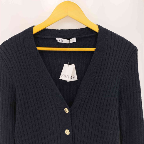 ザラ ZARA RIBBED KNIT CARDIGAN レディース S