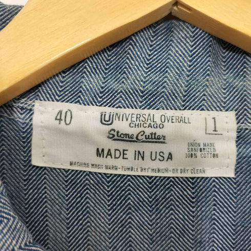 ユニバーサルオーバーオール UNIVERSAL OVERALL 90S USA製 ヘリンボーン カバーオール メンズ 40