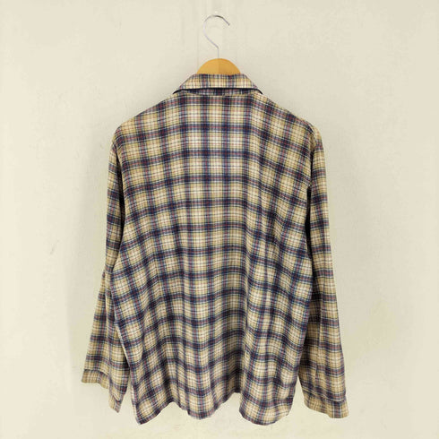 シアーズ Sears 70-80s PERMA-PREST 開襟 チェック パジャマシャツ メンズ import:L