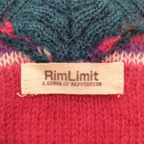 RIM LIMIT サイケボーダー Vネック モヘアシャギーニット ワンピース レディース