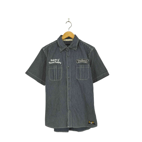 ボンダッチ Von Dutch ヒッコリー柄 S/S ワークシャツ メンズ JPN:L