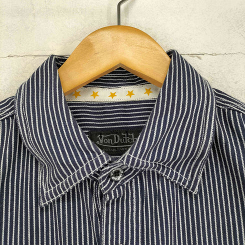 ボンダッチ Von Dutch ヒッコリー柄 S/S ワークシャツ メンズ JPN:L