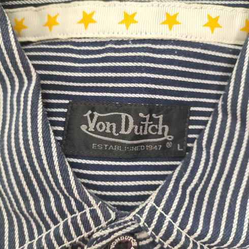 ボンダッチ Von Dutch ヒッコリー柄 S/S ワークシャツ メンズ JPN:L