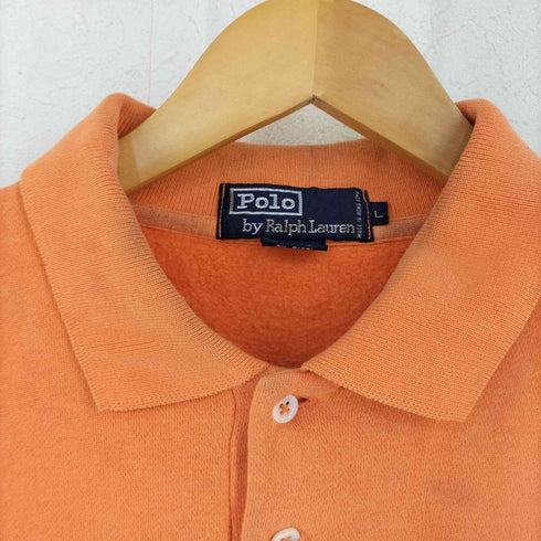 ポロバイラルフローレン Polo by RALPH LAUREN 90s 裏地フリース コットンアクリル スウェット ポロシャツ メンズ import:L
