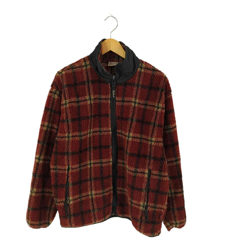 ウールリッチ WOOLRICH 90s USA製 フリース チェック ジップアップジャケット メンズ import:L
