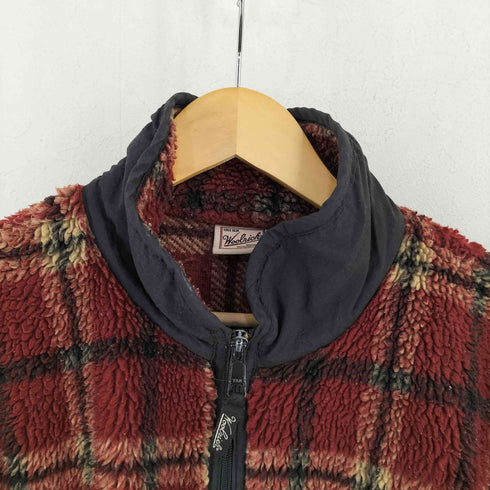 ウールリッチ WOOLRICH 90s USA製 フリース チェック ジップアップジャケット メンズ import:L