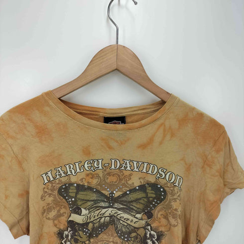 ハーレーダビッドソン HARLEY-DAVIDSON フロントプリント 半袖tシャツ チビT Y2K レディース JPN:M