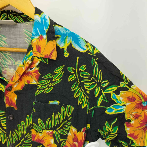 ケニントン kennington 80s 背景タグ レーヨン アロハ 半袖シャツ メンズ  M