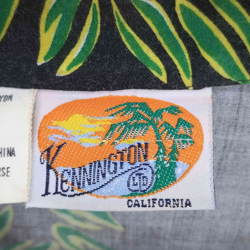 ケニントン kennington 80s 背景タグ レーヨン アロハ 半袖シャツ メンズ  M