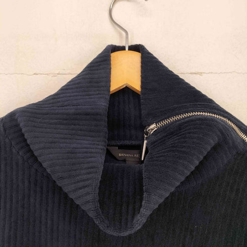 バナナリパブリック BANANA REPUBLIC ショルダージップ ベロアコーデュロイハイネックトップス レディース S