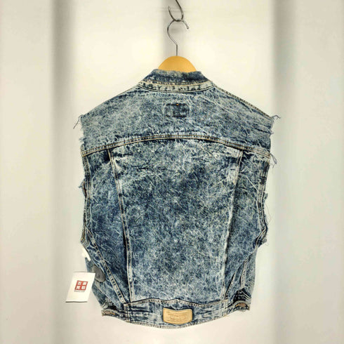 リーバイス Levis 80s USA製 白タブ 3rd型 ケミカルウォッシュ デニムベスト メンズ S