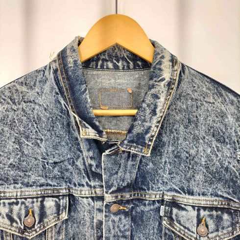 リーバイス Levis 80s USA製 白タブ 3rd型 ケミカルウォッシュ デニムベスト メンズ S