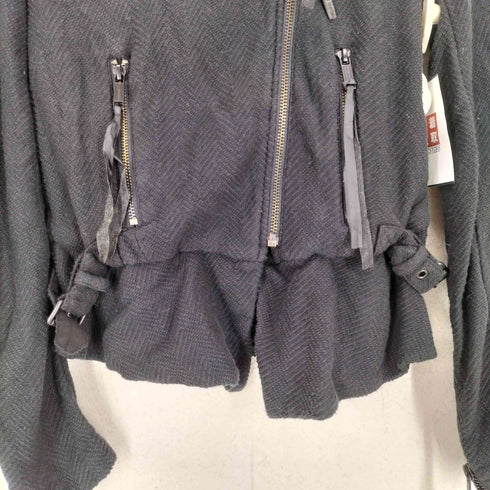 ディーゼル DIESEL 90~00S 裾フリルコットンダブルライダースジャケット レディース XS