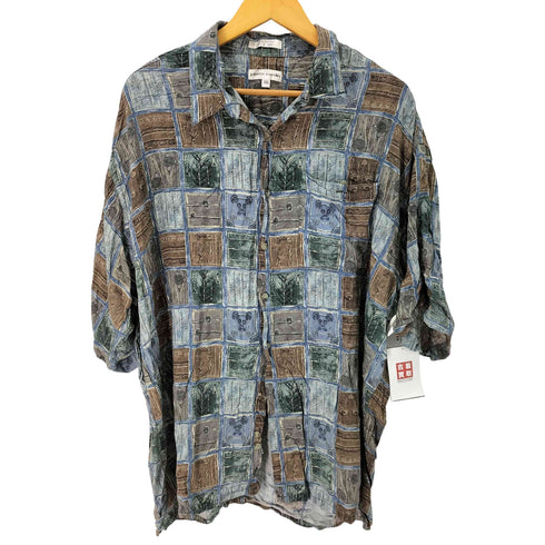 ピエールカルダン pierre cardin 総柄レーヨン半袖シャツ メンズ XXL